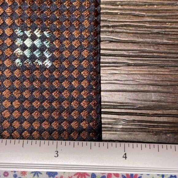 Ermenegildo Zegna Bronze/Blue Pattern Silk Tie - Picture 3 of 5